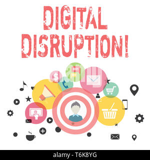 Text sign showing Digital Disruption. Business photo showcasing transformation caused by emerging digital technologies photo of Digital Marketing Camp Stock Photo