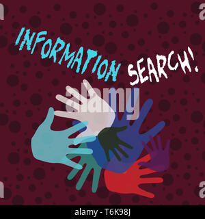 Handwriting text writing Information Search. Conceptual photo options available to the consumer are identified Color Hand Marks of Different Sizes Ove Stock Photo