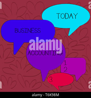 Handwriting text Business Accounting. Conceptual photo interpreting and presenting of financial information Many Color Speech Bubble in Different Size Stock Photo
