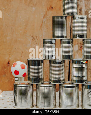 Cans shoot at a funfair Stock Photo