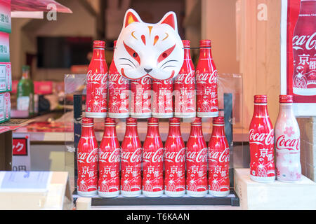 Kyoto, Japan - 2 Mar 2018: Limited Coca-Cola soda drink
