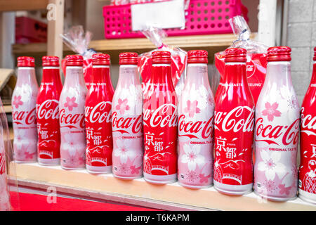 Kyoto, Japan - 2 Mar 2018: Limited Coca-Cola soda drink