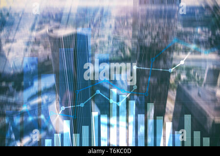 Financial growth graph. Sales increase, marketing strategy Stock Photo