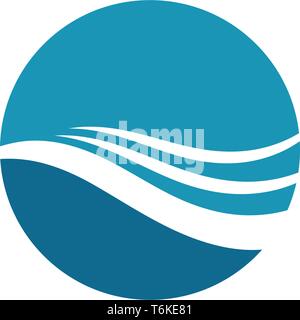 Water Wave symbol and icon Logo Template vector Stock Vector