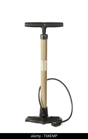 Bicycle Tyre Pump with Gauge Isolated on white background Stock Photo