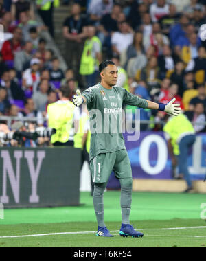 Goalkeeper Keylor Navas of Real Madrid in action during the UEFA Champions League Final 2018 game against Liverpool Stock Photo