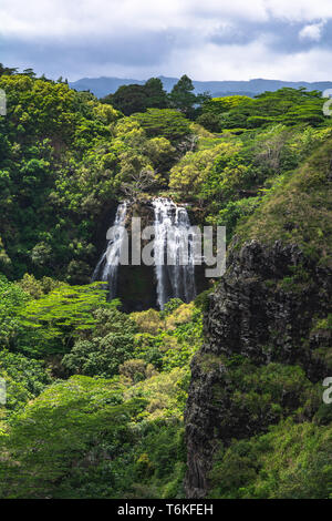 Opaekaa Falls in Wailua State Park, Kauai, Hawaii Stock Photo