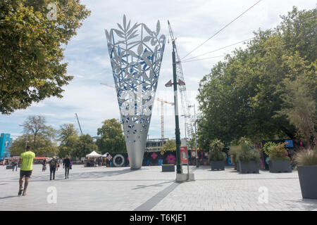 Neil Dawson's Chalice Scupture is in Christchurch's Cathedral Square Stock Photo