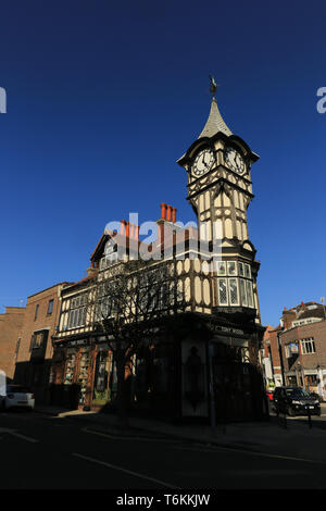 clock tower commisioned in Castle Road, Southsea, Portsmouth, England by Gales brewery and designed by architect J. W. Walmisley Stock Photo