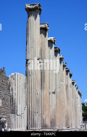 Columns,  Asclepion, Pergamon, Pergamum, Turkey, UNESCO World Heritage Site Stock Photo