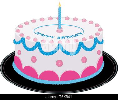 Birthday cake vector illustration Stock Vector Image & Art - Alamy