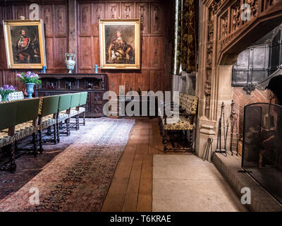 The interior with the dining room seen here at Hever Castle in Kent ...