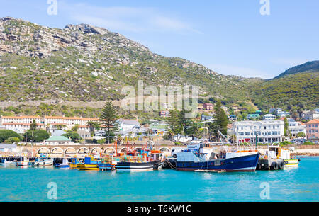 Cape Town, South Africa - March 13 2019: Small Fishing Boats in Kalk Bay Harbour Stock Photo