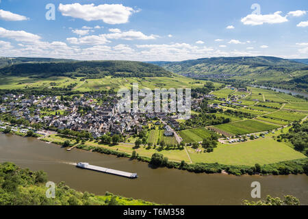 Aerial view of Moselle River in Germany near Punderich Stock Photo