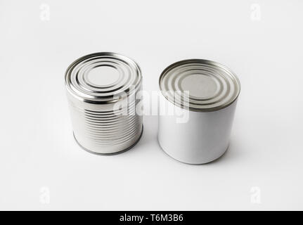 Two tin cans Stock Photo