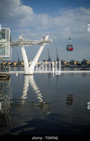 Emirates Air Line cable car at the 2012 London Olympics at Greenwich. Stock Photo
