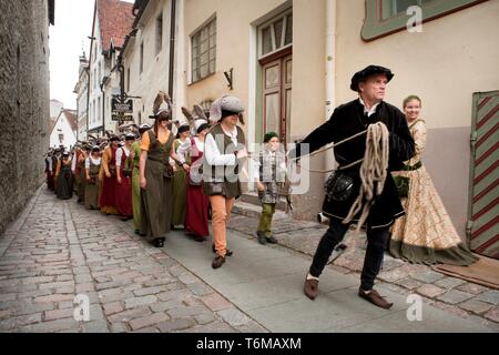 The Medieval Festival by Olde Hansa in Tallinn Stock Photo