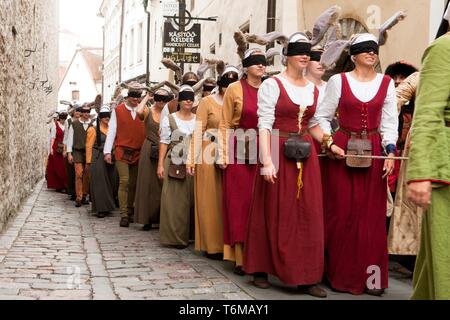 The Medieval Festival by Olde Hansa in Tallinn Stock Photo