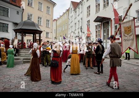 The Medieval Festival by Olde Hansa in Tallinn Stock Photo