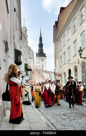 The Medieval Festival by Olde Hansa in Tallinn Stock Photo