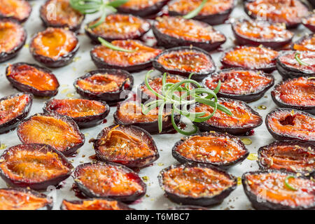 Spicy dried plums close-up. Stock Photo