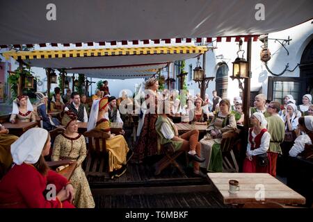 Olde Hansa Medieval Festival in Tallinn Stock Photo