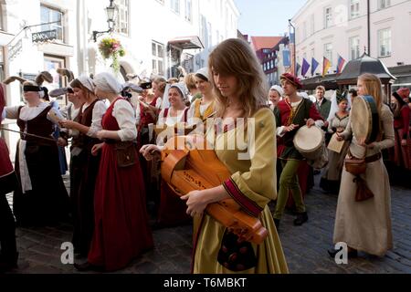 Olde Hansa Medieval Festival in Tallinn Stock Photo