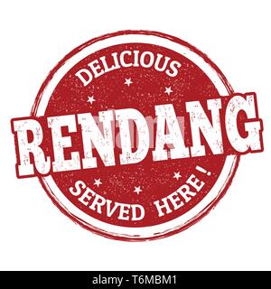 Rendang sign or stamp on white background, vector illustration Stock Vector