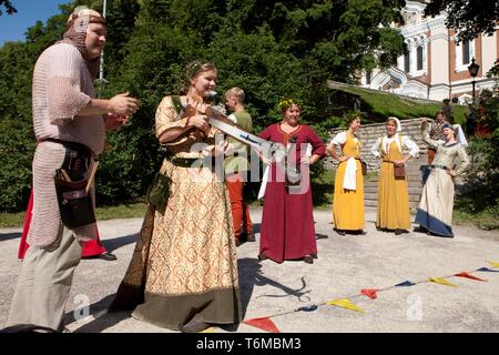 Archery competition, Olde Hansa Medieval Festival in Tallinn Stock Photo