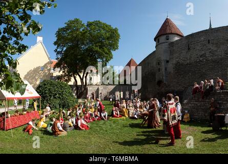 Olde Hansa Medieval Festival in Tallinn Stock Photo