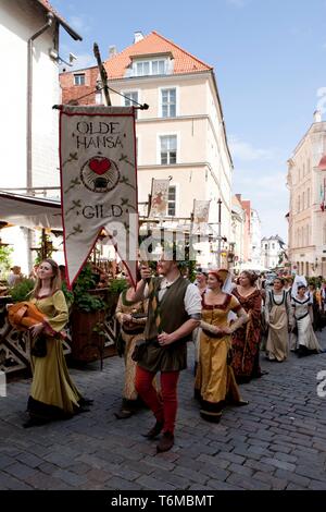 Olde Hansa Medieval Festival in Tallinn Stock Photo