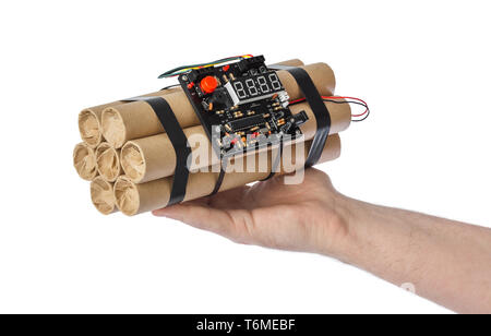 Hand with dynamite stick Stock Photo