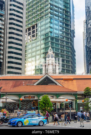 Clock tower on top of Lau Pat Sat Hawker food markets in downtown ...