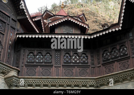 Bushahr Dynasty's Historic Padam Palace in Rampur,Shimla, Built by Padam Singh Stock Photo