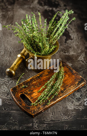 Food background of herb thyme Stock Photo