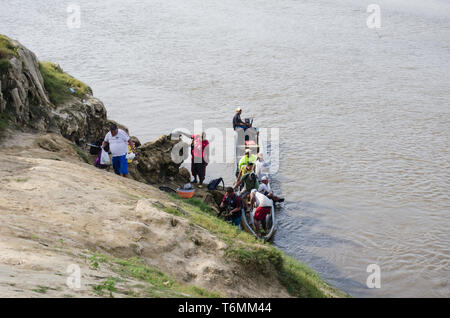 Drought is affecting Lake Alajuela and Chagres River which supplies most of the water needed to operate the Panama Stock Photo