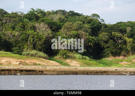 Drought is affecting Lake Alajuela and Chagres River which supplies most of the water needed to operate the Panama Stock Photo