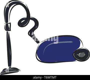 Vacuum cleaner in blue vector illustration Stock Vector