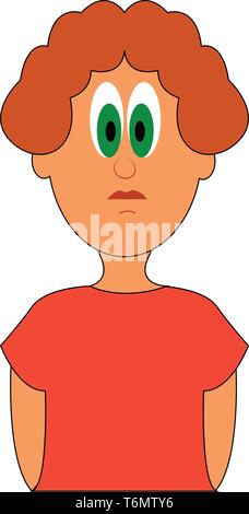 Boy with curly hair and green eyes vector illustration Stock Vector Image &  Art - Alamy