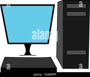 Desktop computer vector illustration Stock Vector