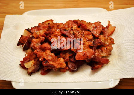 Crispy Fried Bacon Strips Stock Photo