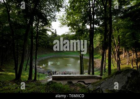 Lake Kaali, Saaremaa island Stock Photo