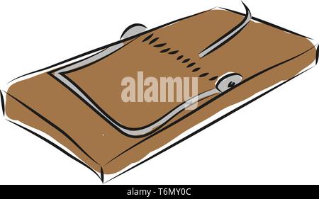 Brown mouse trap illustration vector on white background Stock Vector