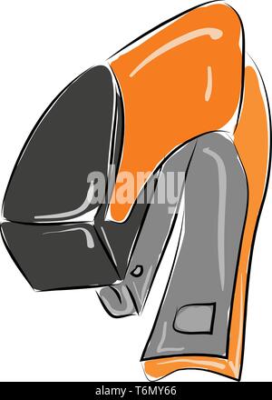 Orange stapler illustration vector on white background Stock Vector