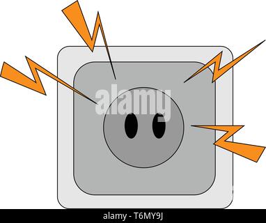 Electric plug illustration vector on white background Stock Vector