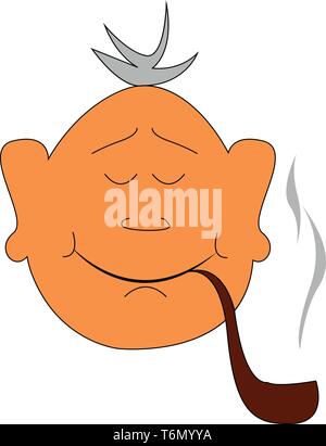 Smoking man illustration vector on white background Stock Vector