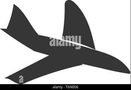 A well-crafted airplane which is fully black in color vector color drawing or illustration Stock Vector