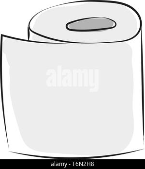 White colored bundle of toilet papers on a roll for wiping oneself clean after urination or defecation  vector  color drawing or illustration Stock Vector