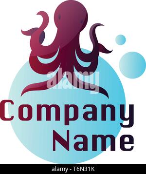 Octopus as a company logo vector illustration on a white background Stock Vector