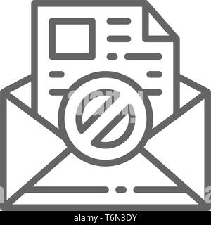 E-mail protection, anti-malware, spyware, trojan line icon. Stock Vector